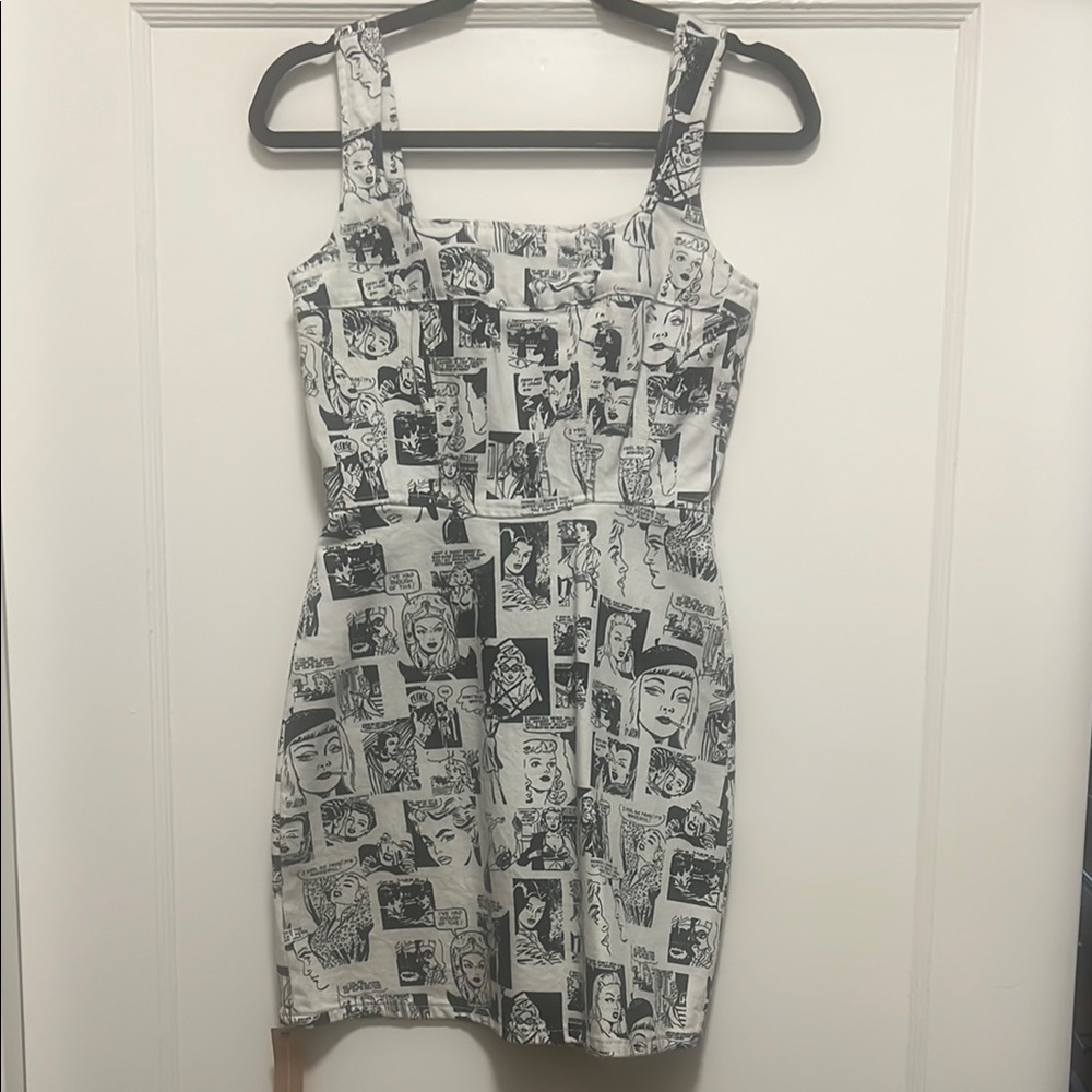 Reformation Black and White Mini Davies Bustier Denim Mini Dress -  Size 4